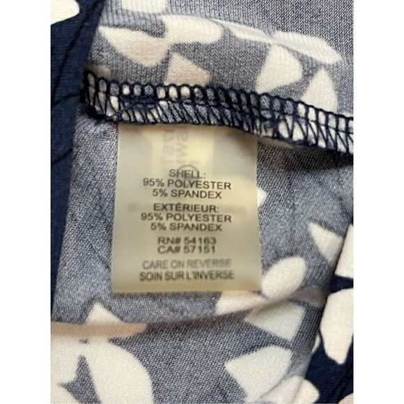 Adrienne Vittadini women’s medium cold shoulder blouse navy and white - Picture 5 of 8